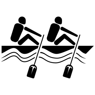 Bu spor piktogram moddur kano kürek çekme, oyunlar. Spor malzemeleri için ideal ve kurumsal