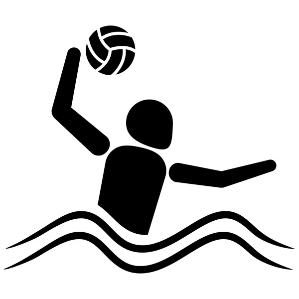 Este es el modo de pictograma deportivo polo acuático, juegos. Ideal para materiales deportivos e institucionales — Vector de stock