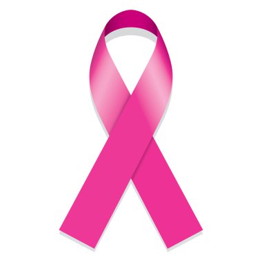 Icon symbol of struggle and awareness against breast cancer, pink ribbon. Ideal for educational materials and information clipart