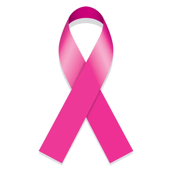 Иконка символа борьбы и осознания против рака молочной железы, розовая лента. Идеально подходит для образовательных материалов и информации — стоковый вектор