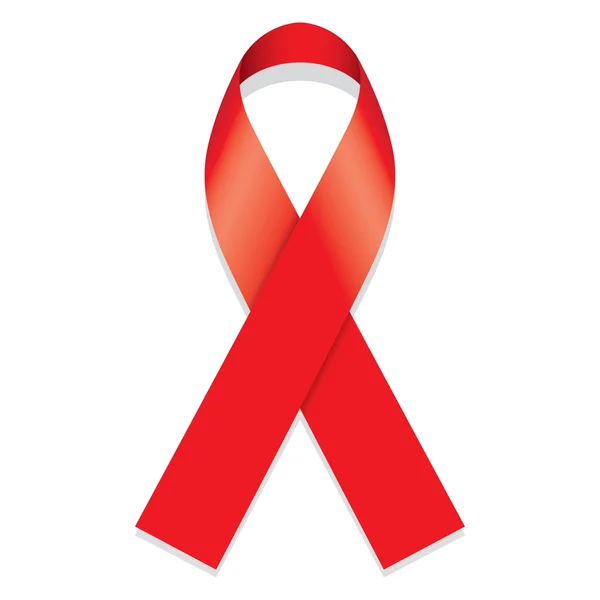Εικονίδιο σύμβολο του αγώνα κατά του Aids και conscientization, κόκκινη κορδέλα. Ιδανικό για εκπαιδευτικό υλικό και πληροφορίες — Διανυσματικό Αρχείο