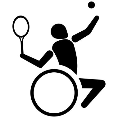 This is sport pictogram, tennis to wheelchair, games. Ideal for materials on sport and institutional clipart