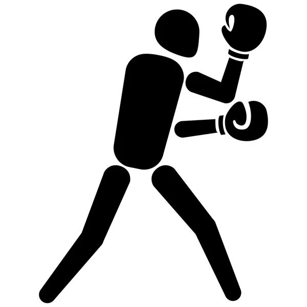 C'est pictogramme sportif, mode boxe pugilisme, jeux. Idéal pour les matériaux sur le sport et institutionnel — Image vectorielle