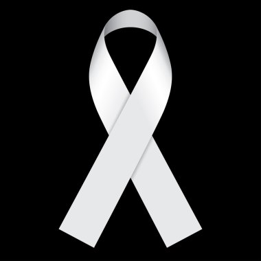 Icon symbol of struggle and awareness, white ribbon. Ideal for educational materials and information clipart