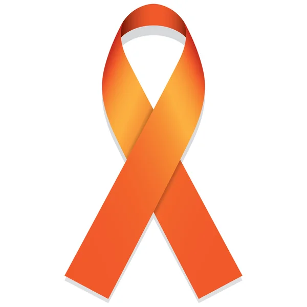 Icône symbole de la lutte et de la sensibilisation, ruban orange. Idéal pour le matériel éducatif et l'information — Image vectorielle