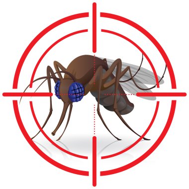 Signaling, side Stilt mosquitoes with crosshairs. mira signal. Ideal for informational and institutional related sanitation and care clipart