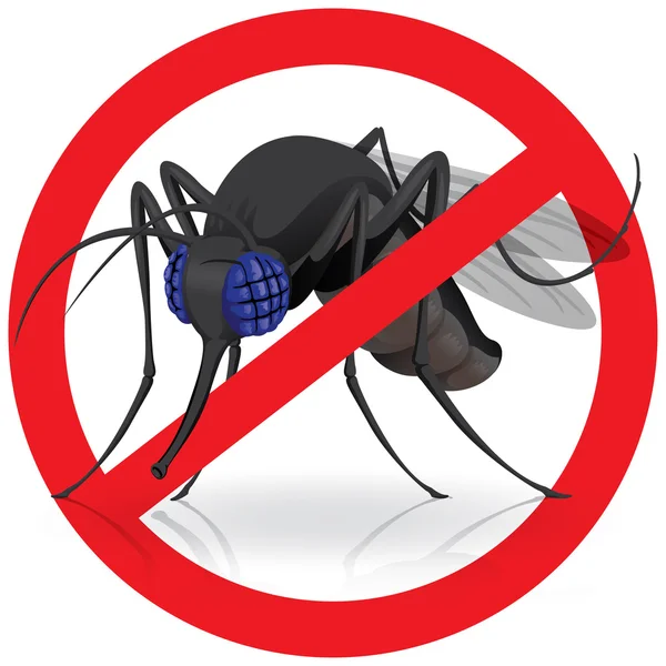 Signaling, side black fly with notice prohibited sign. Ideal for informational and institutional related sanitation and care — Stock Vector