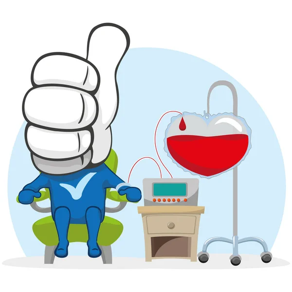 Mascot Illustration Donating Blood Ideal Raising Awareness Encouraging Blood Donation — Stock Vector
