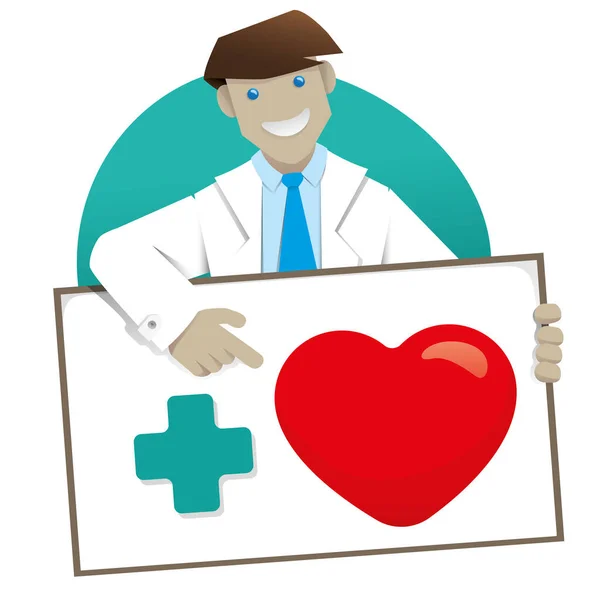 Illustration Representing Doctor Surgeon Holding Sign Message More Love Ideal — Stock Vector