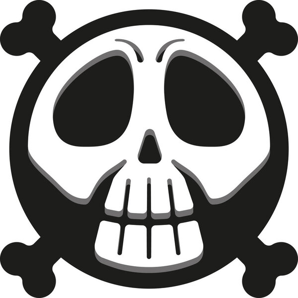 Skull icon, skull infographics, danger sign, pirate. Ideal for informative and educational material