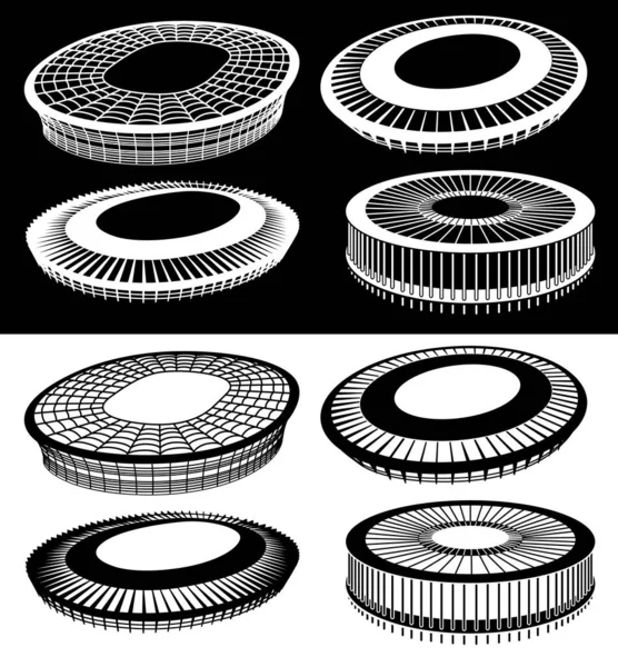 Siluetas Estadios Fútbol Ideal Para Materiales Institucionales Educativos Ilustración De Stock