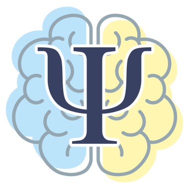 Symbol icon of the academic discipline psychology science of the study of mental health. Ideal for institutional and educational materials clipart