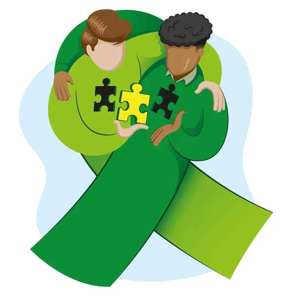 Symbool Pictogram Bewustzijn World Organ Transplant Day Groen Lint Ideaal — Stockvector