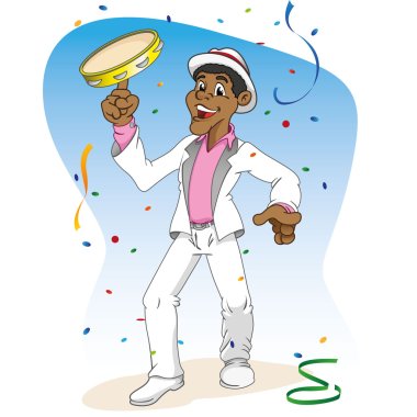 Illustration representing a man dancing and dancing samba in Brazil's Carnival clipart