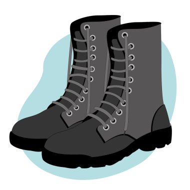 Illustration representing a military combat boots safety equipment clipart