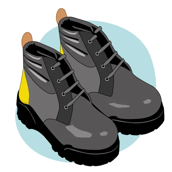 Illustration représentant un équipement isolant de sécurité des bottes en cuir — Image vectorielle