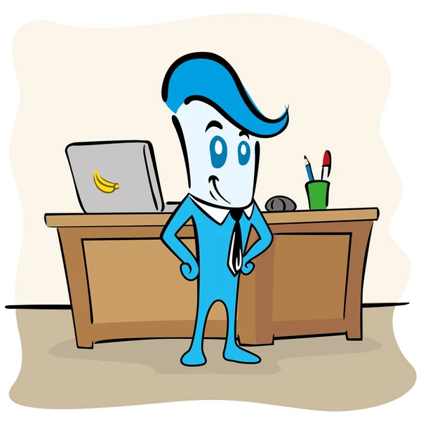 Illustratie van een uitvoerend karakter in het kantoor — Stockvector