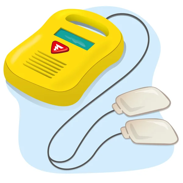 Apparatuur illustratie medische draagbare defibrillator — Stockvector