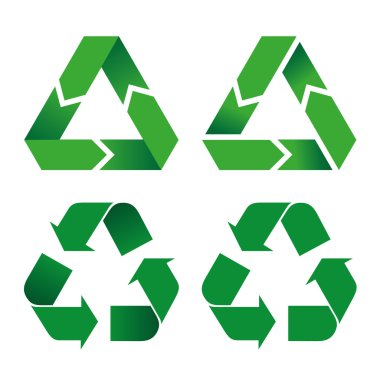 Illustration icon recycling symbol. Ideal for catalogs, informative and recycling guides. clipart
