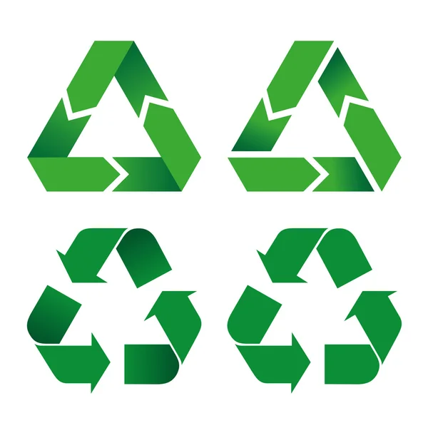 Icono de ilustración símbolo de reciclaje. Ideal para catálogos, guías informativas y de reciclaje . — Vector de stock