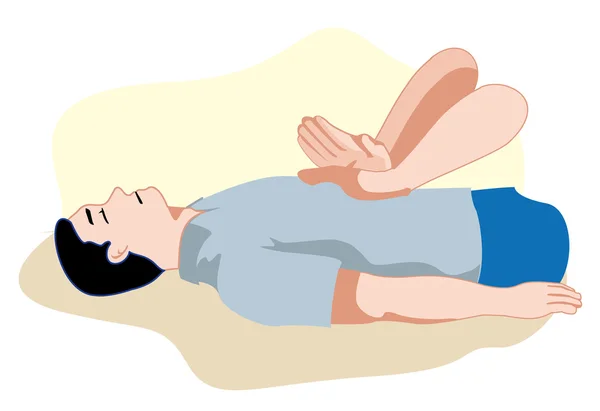 Pierwszej pomocy oddechowej (Cpr), masaż brzucha kompresji reanimacji. Idealny do materiałów szkoleniowych, katalogi andinstitutional — Wektor stockowy