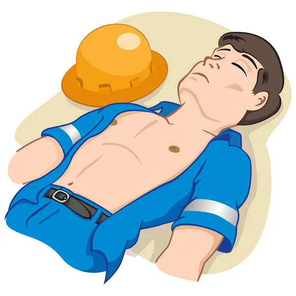 Ilustrasi mewakili petugas yang jatuh tak sadarkan diri ke tanah. Ideal untuk tutorial pertolongan pertama dan buku teks medis Stok Ilustrasi 