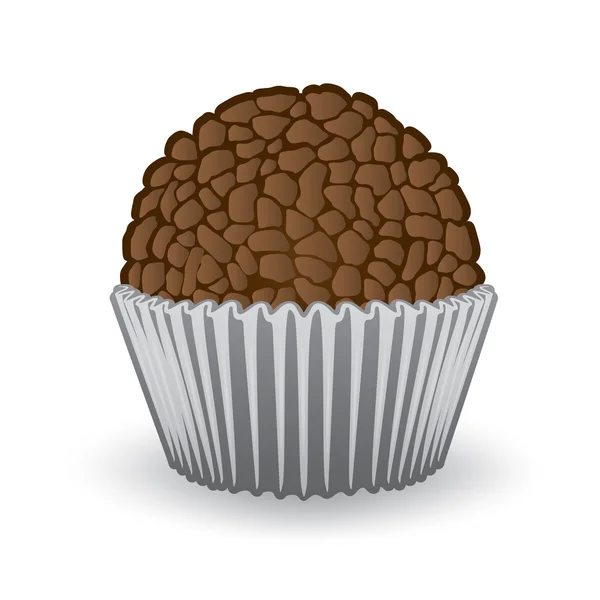 Ilustração da doce comida do Brigadeiro Brasileiro. Ideal para culinária informativa e institucional — Vetor de Stock