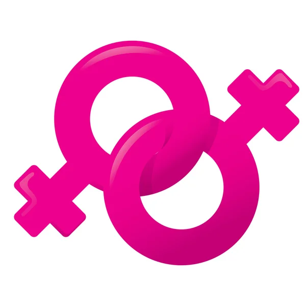Illustration d'une icône symbole sexe, femme, couple homosexuel féminin. Idéal pour catalogues, matériel informatif et institutionnel — Image vectorielle
