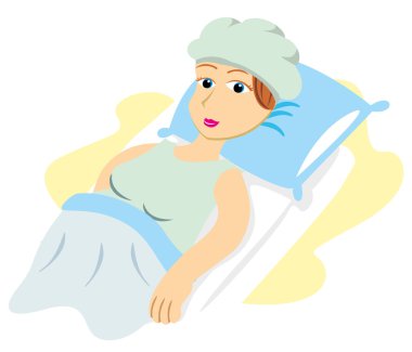 Mother pregnant woman ready to give birth in hospital. Ideal for catalogs, informative and pregnancy guides clipart