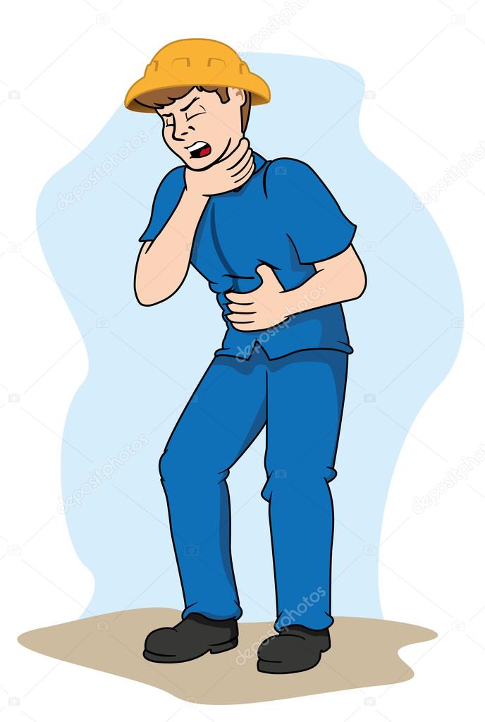 First aid scene illustration shows a person with their osbtruida airways, Heimlich maneuver. Ideal for catalogs, informative and medical guides