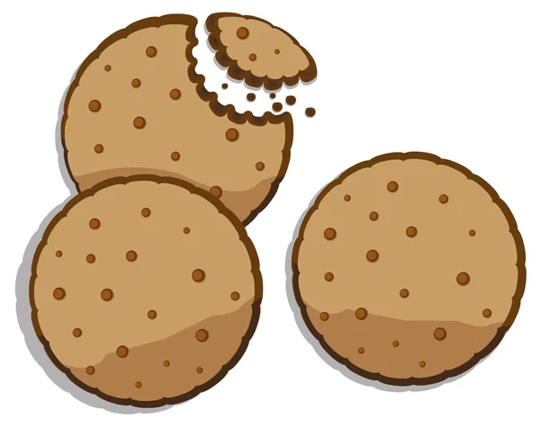 Illustration alimentaire cookie au chocolat, sucré. Idéal pour catalogues, matériel informatif et institutionnel — Image vectorielle