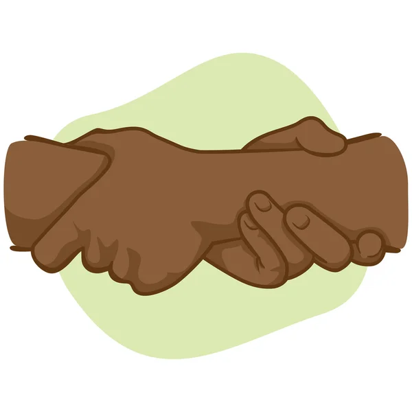 Ilustración apoyándose en las manos sosteniendo una muñeca del otro, de ascendencia africana. Ideal para catálogos, material informativo e institucional — Vector de stock