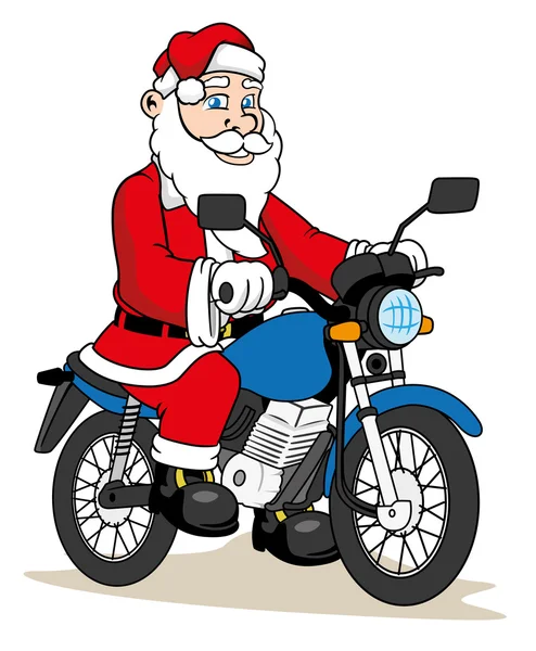 Ilustración de un Papá Noel en bicicleta. Ideal Navidad materiales de temporada — Archivo Imágenes Vectoriales