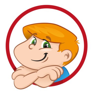 Kişi illüstrasyon çocuk yüz üstü bir daire veya top. Kataloglar, bilgilendirici ve kurumsal malzeme için idealdir