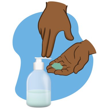 Ambalaj, pompa, Afrika asıllı sabun el sıkışan ve sıvı kullanarak. Kataloglar, bültenler ve kataloglar 3d ambalaj için idealdir