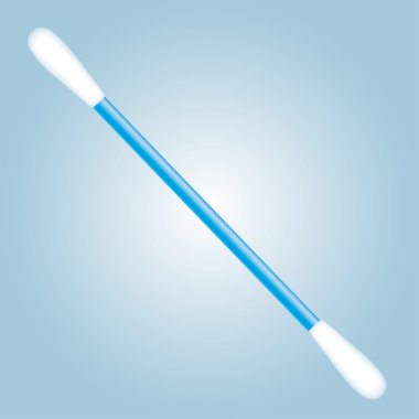 Object illustration utensil flexible rod with cotton swab. Ideal for catalogs, informative and medical guides clipart