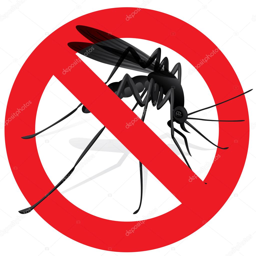 Signaling, mosquitoes with mosquito warning, prohibited sign. Ideal for informational and institutional sanitation and related care