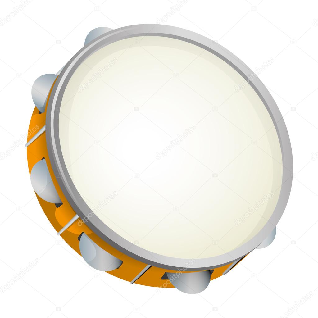 Illustration object musical instrument, tambourine, samba. Ideal for educational material and institutional support