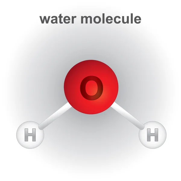 Illustration representing structure and composition of the water molecule chemical. ideal for educational books and institutional material — Stock Vector