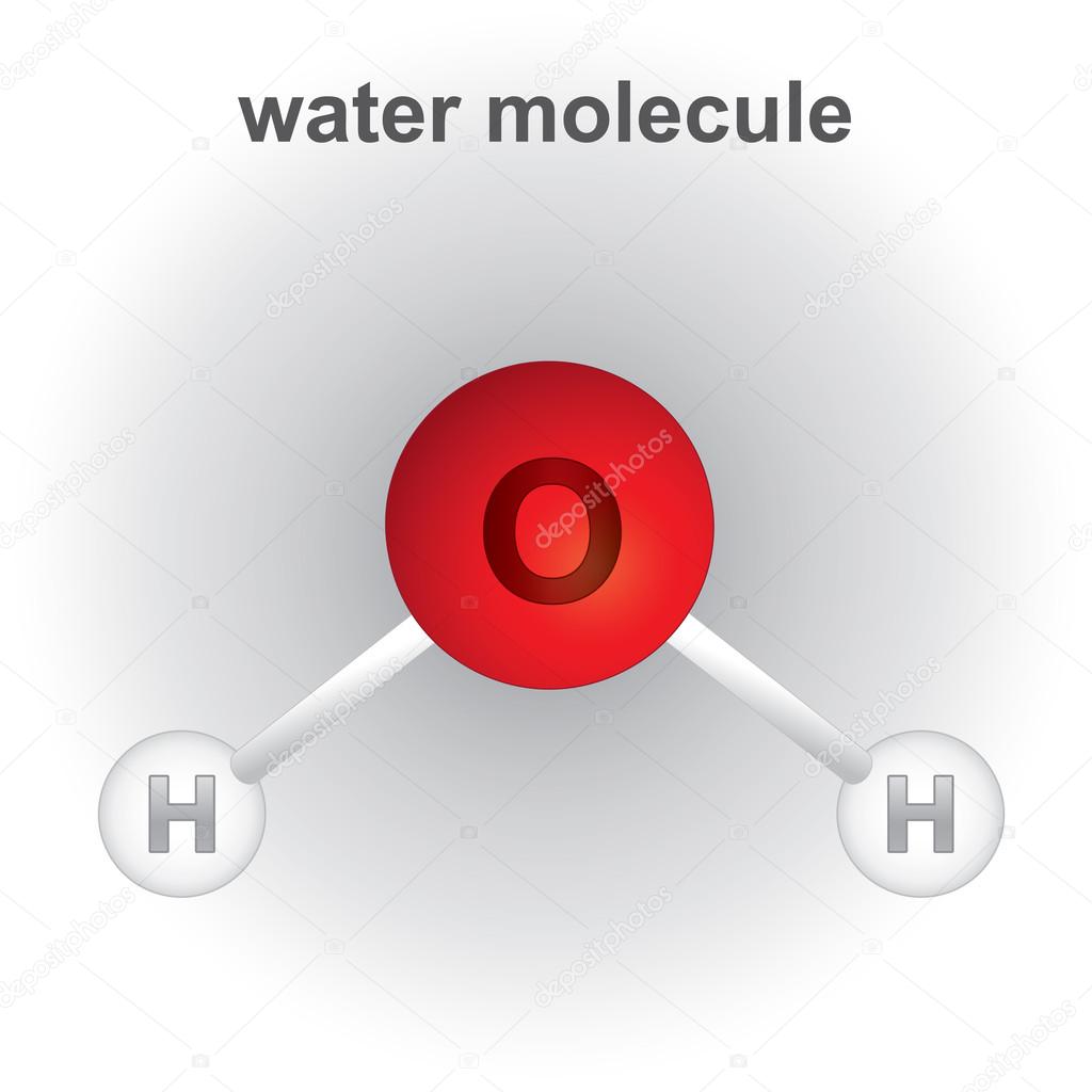 Illustration representing structure and composition of the water molecule chemical. ideal for educational books and institutional material