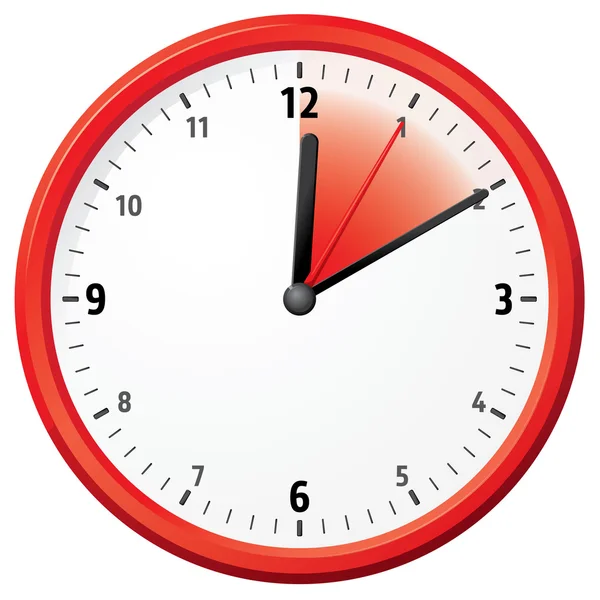 Illustration of a clock marking ten minutes. Can be used in ads and institutional — Stock Vector