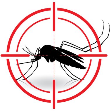 Nature, silhouette mosquitoes with stilt target. sights signal. Ideal for informational and institutional related sanitation and care clipart