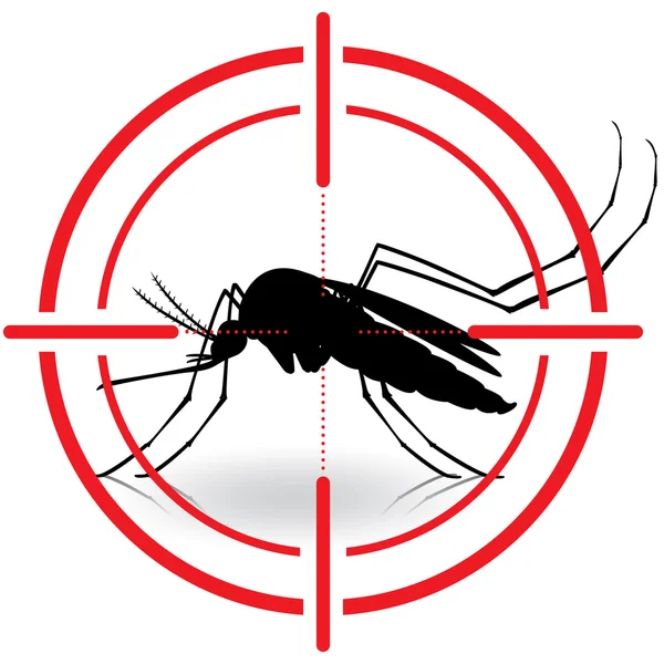 Nature, silhouette mosquitoes with stilt target. sights signal. Ideal for informational and institutional related sanitation and care — Stock Vector