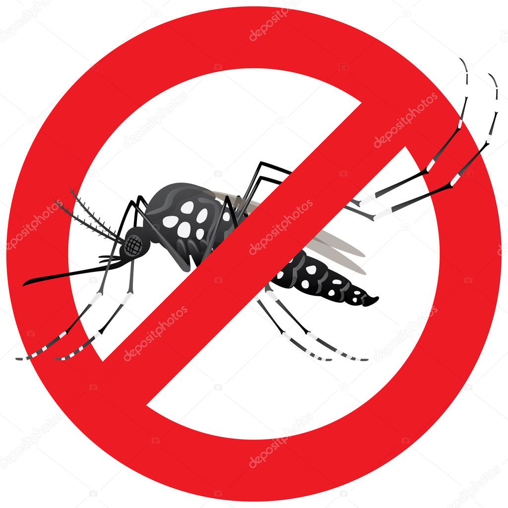 Nature, Aedes aegypti mosquitoes stilt with forbidden sign. Ideal for informational and institutional related sanitation and care
