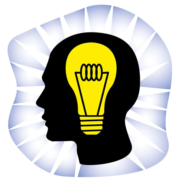 Illustration representing Icon thinking genius idea — Stock Vector