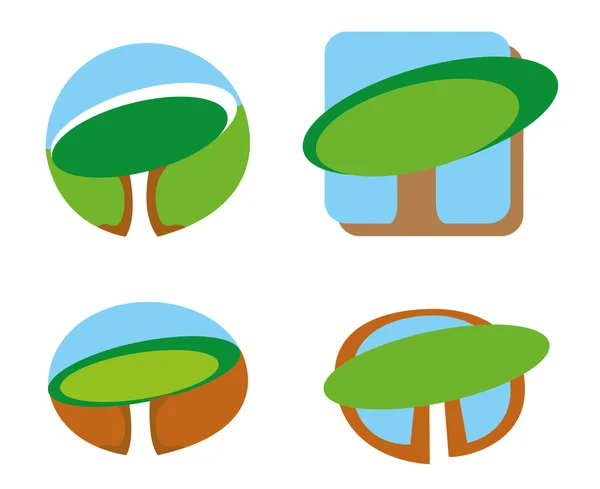 Икона или символ устойчивости, посадка деревьев. Идеально подходит для информационной и институциональной экологии и окружающей среды — стоковый вектор