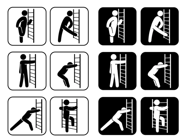 Pictogrammen pictogram oefeningen uit te rekken. Ideaal voor institutionele en sportieve goederen — Stockvector