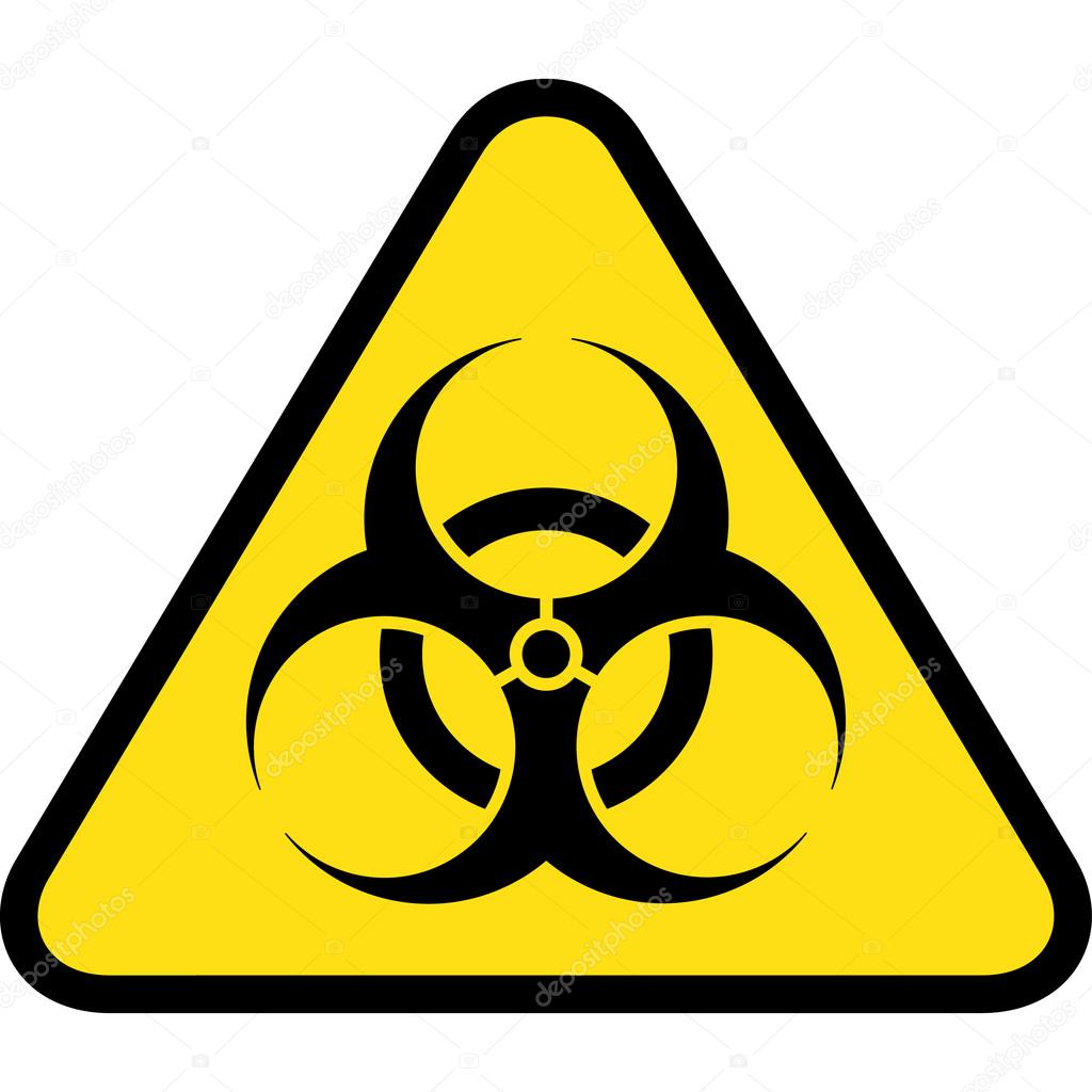 sinal de ameaça radioativa e tóxica. perigo tóxico e radioativo de