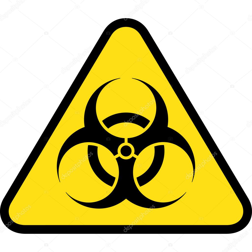 triangle road sign, icon biohazard, hospital and chemical waste. Ideal for visual communication and institutional materials