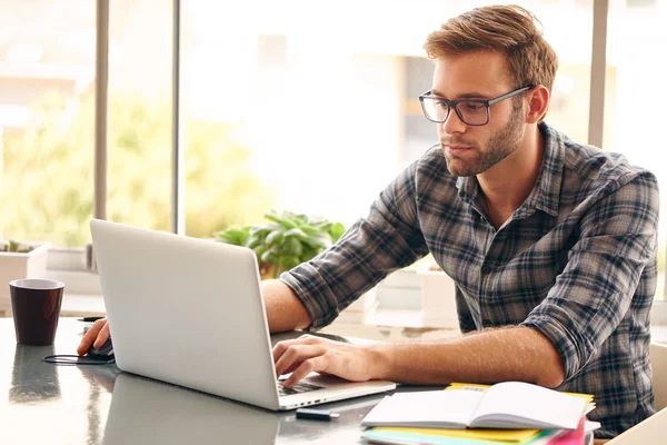 Selbstständiger Unternehmer, der von zu Hause aus arbeitet — Stockfoto